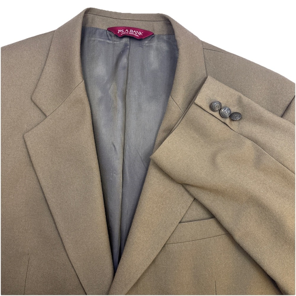 Jos. A. Bank Mens Two Button Suit Jacket Blazer Brown Wool Cashmere Blend 41R